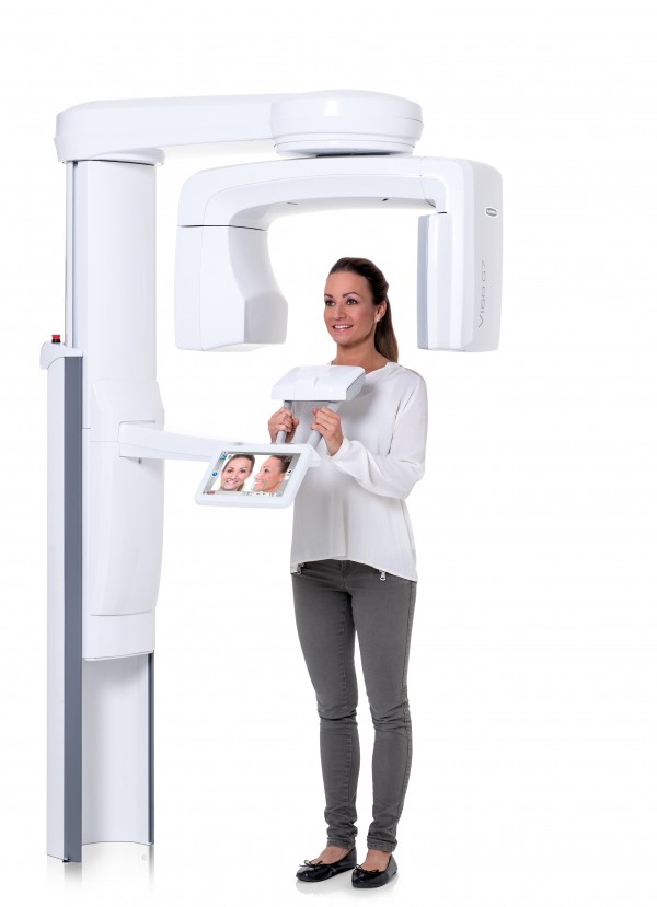 Planmeca 3D imaging machine with an adult